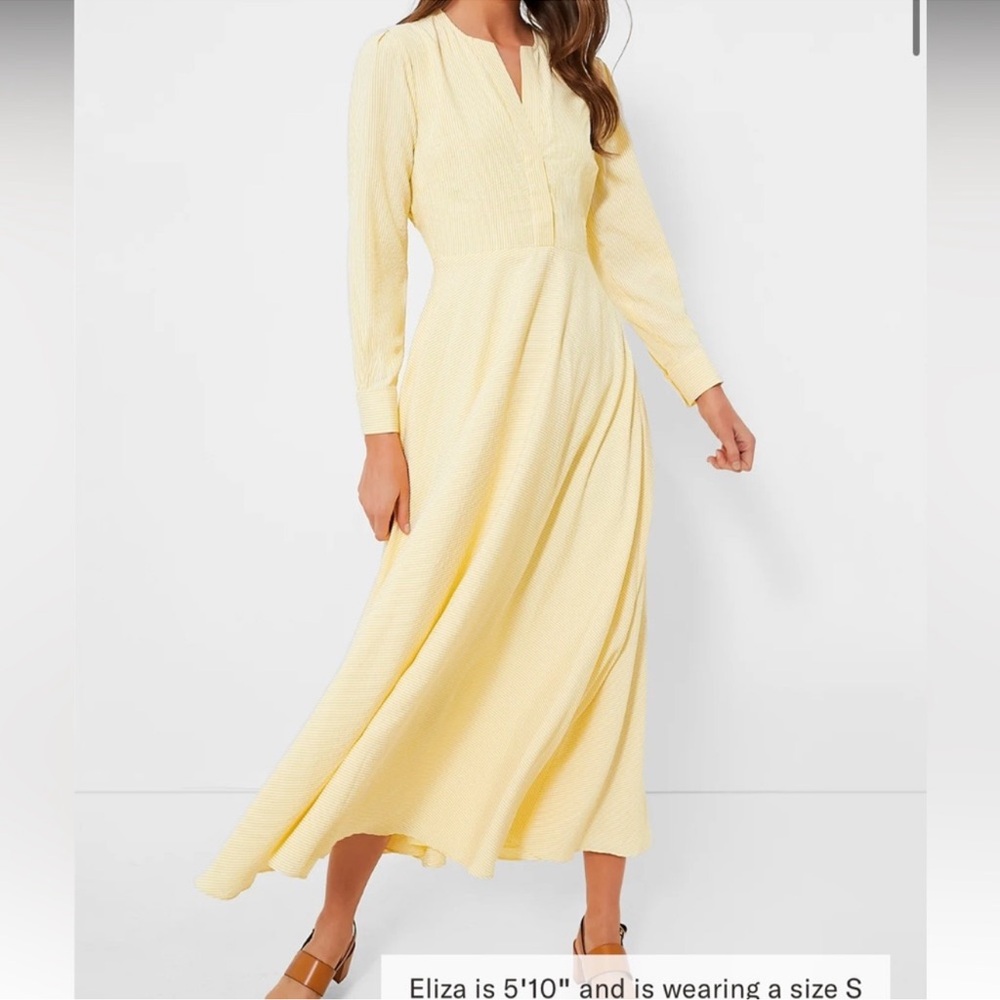 Tuckernuck Lemon butter yellow Seersucker Stripe Mila Dress